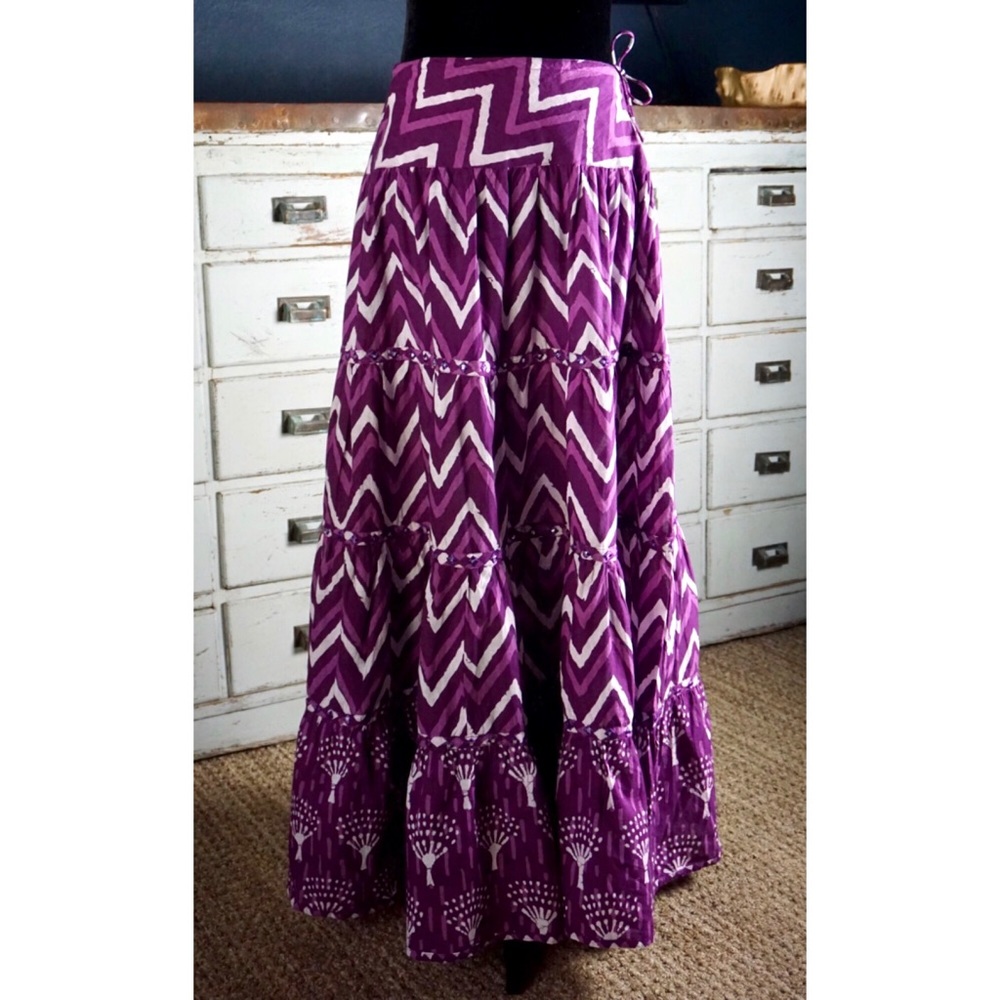 Anthropologie Krissa Purple Block Print Maxi Dress NWT New 2
